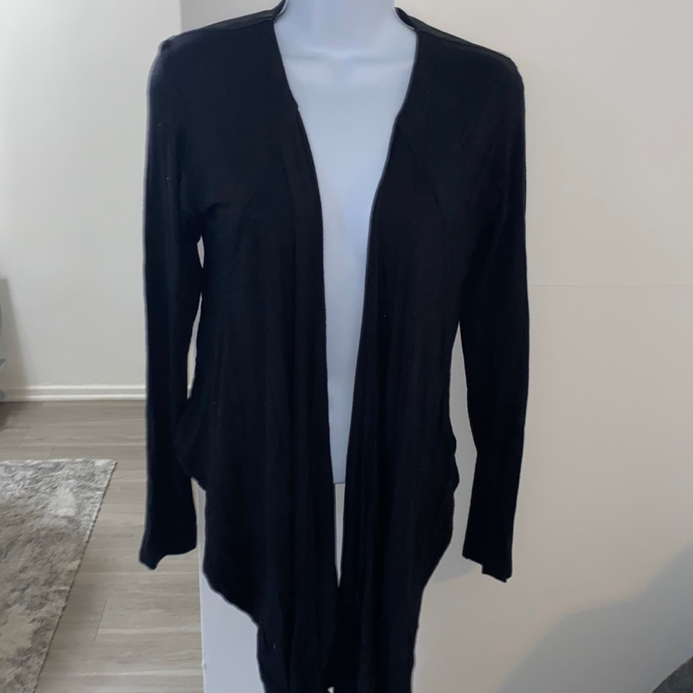 Sky Brand Leather Back Cardigan
